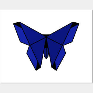 Blue Origami Butterfly Posters and Art